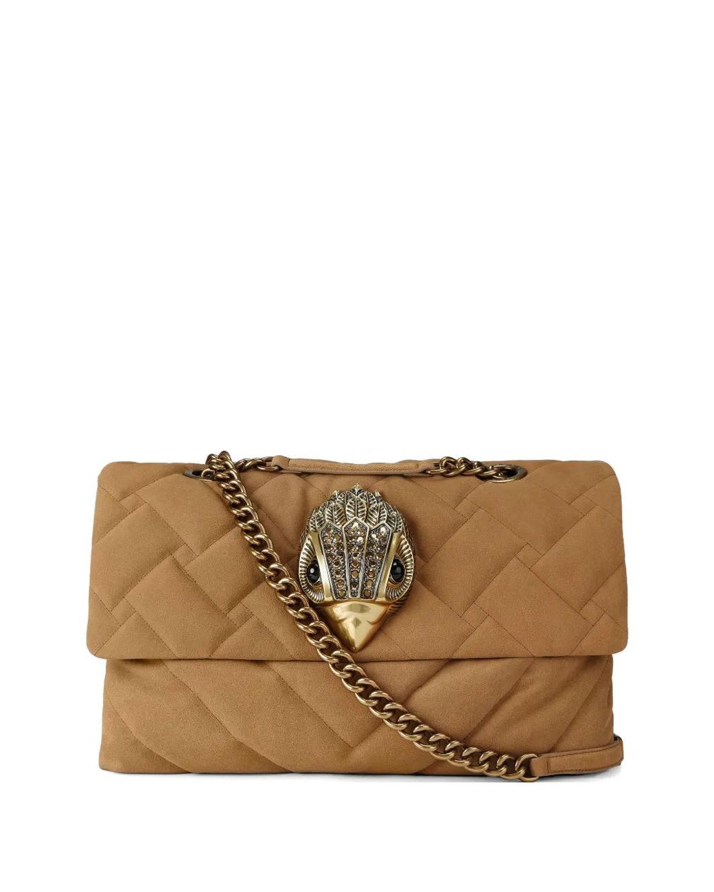 Kurt Geiger Brown Large Kensington Quilted Suede Tote Bag