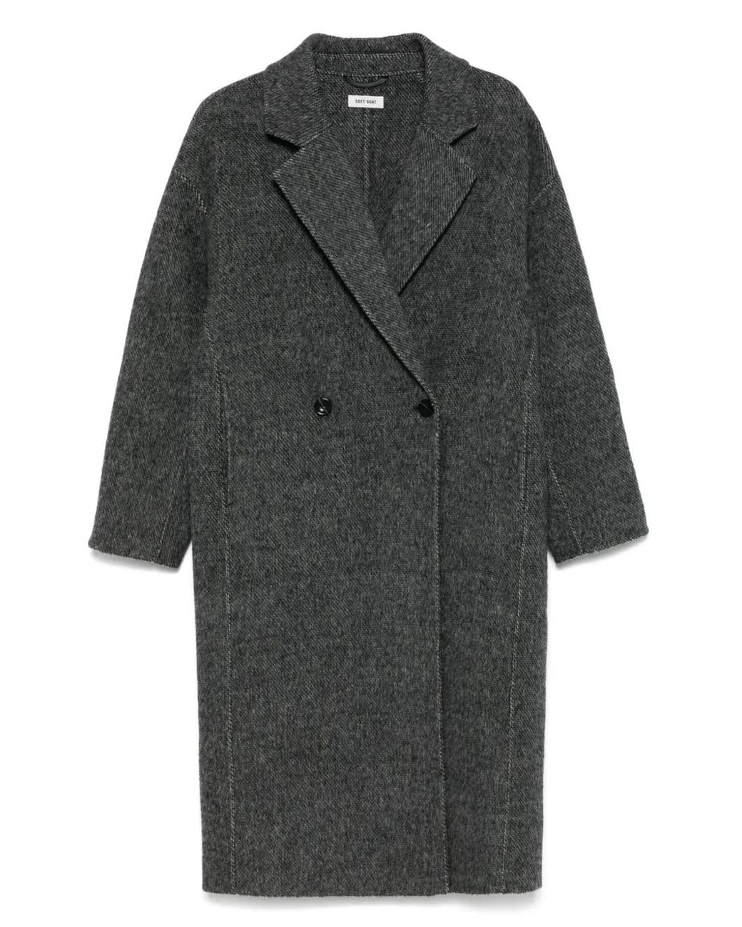 Soft Goat Gray Herringbone Coat