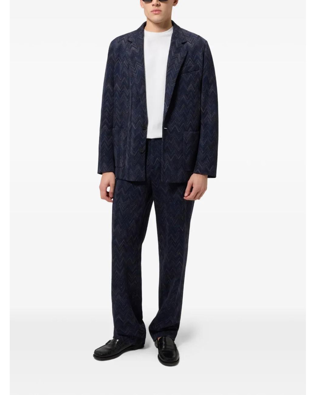 Missoni Blue Zigzag Trousers for men
