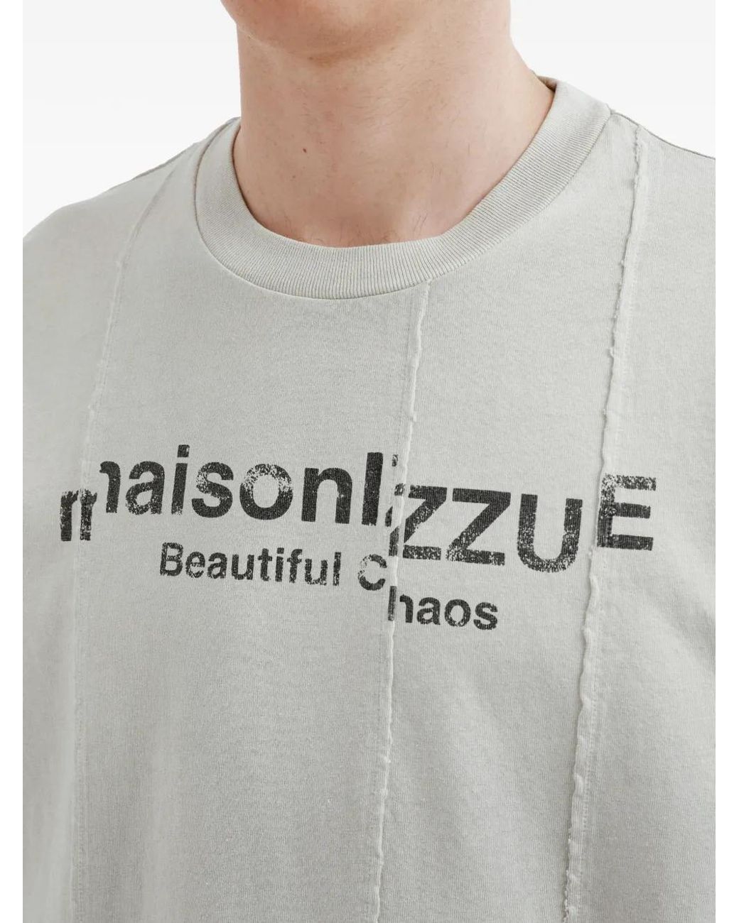 Izzue Gray Cotton T-Shirt for men