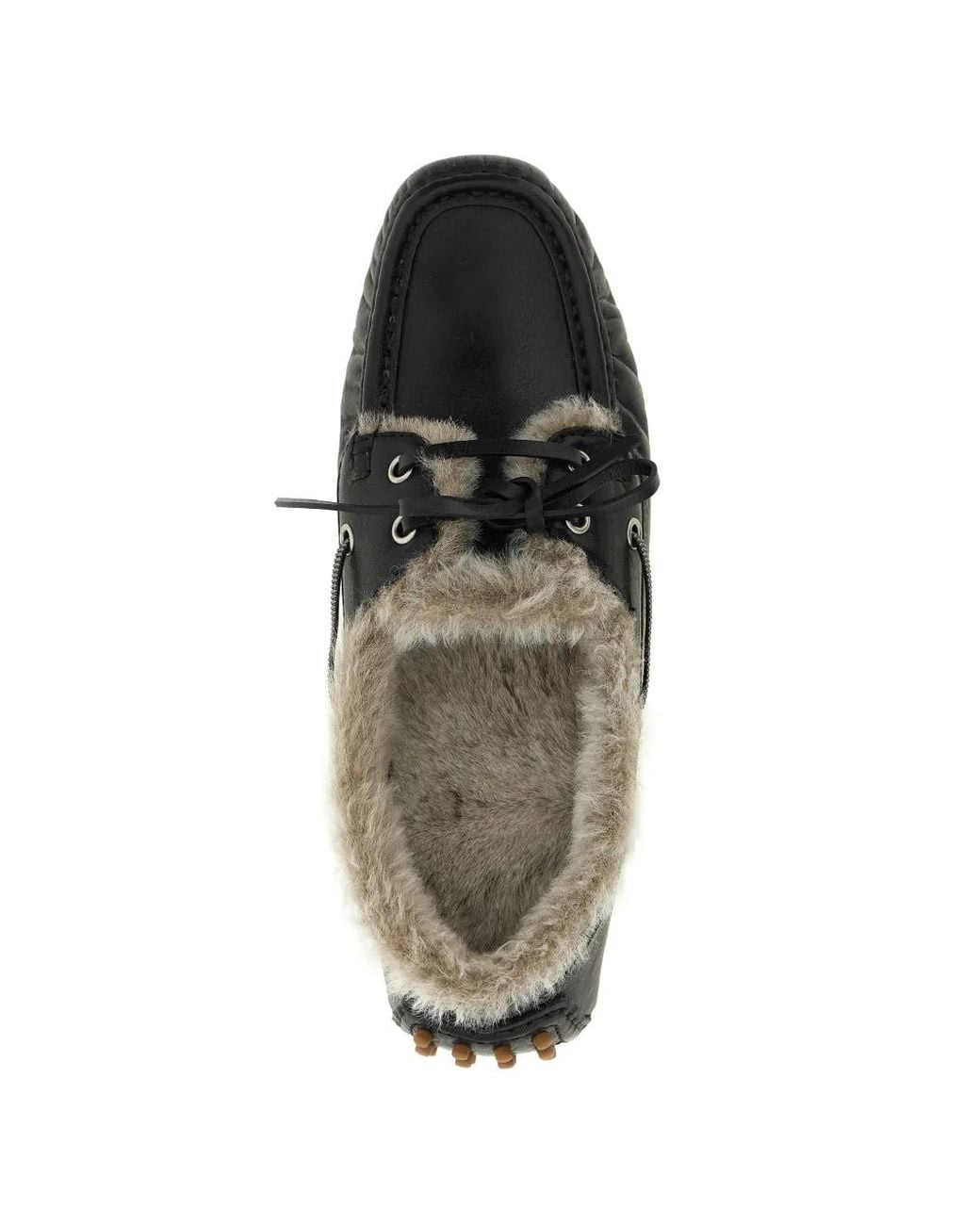 Brunello Cucinelli White Mocassins Monile À Doublure En Peau Lainée