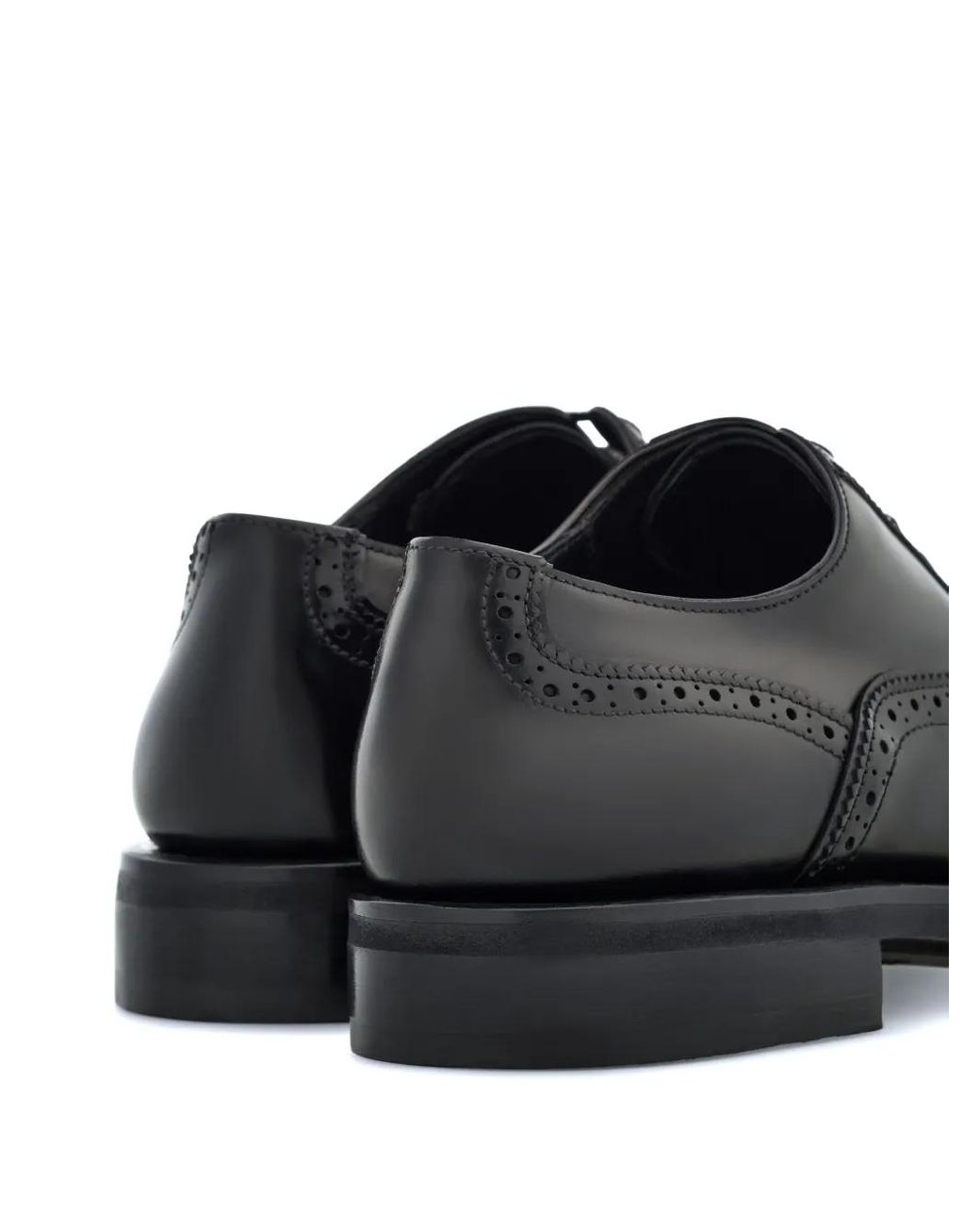 Ferragamo Black Tramezza Oxford Brogue Shoes for men