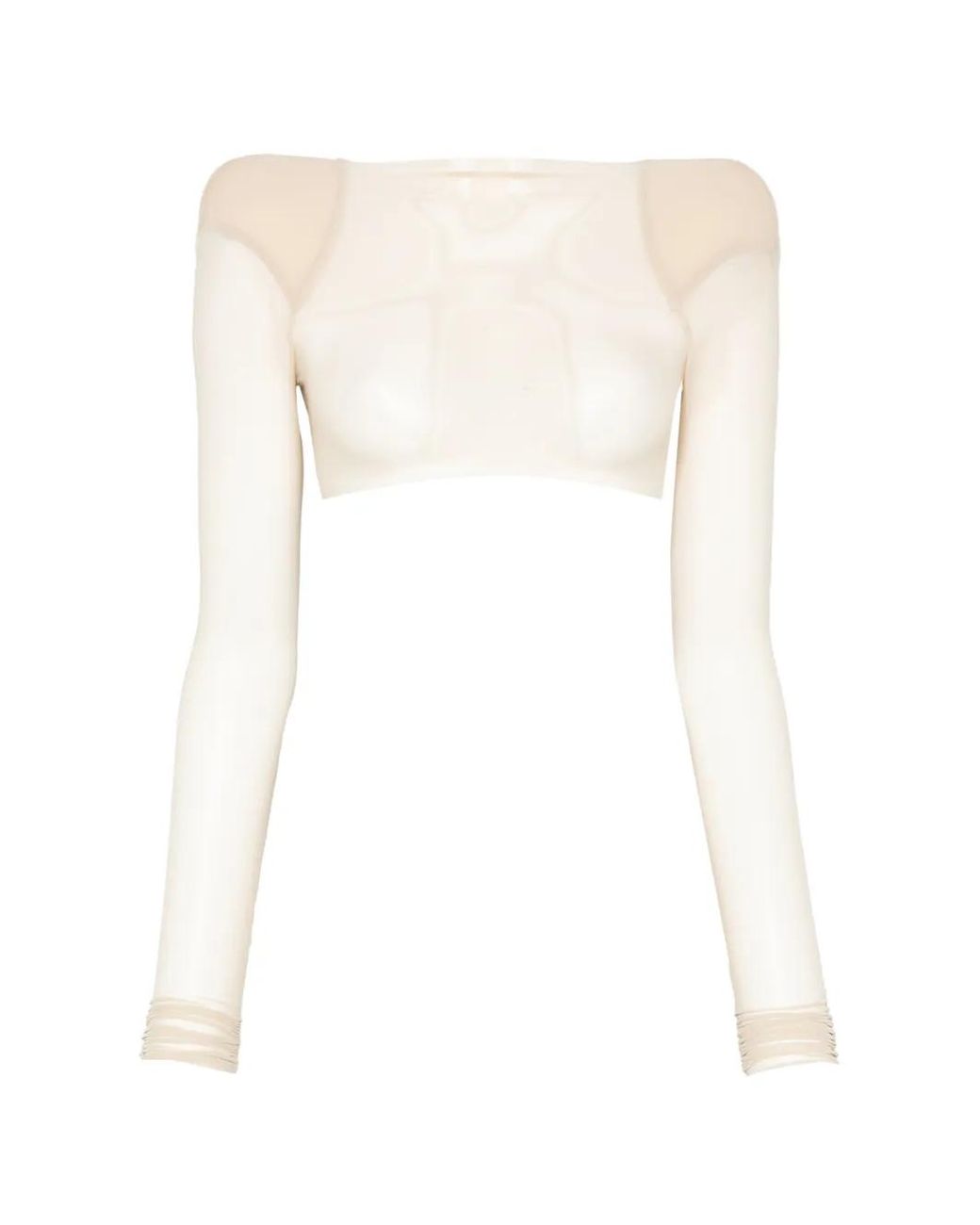 Rick Owens White Sheer T-Shirt With Structured Shoulders