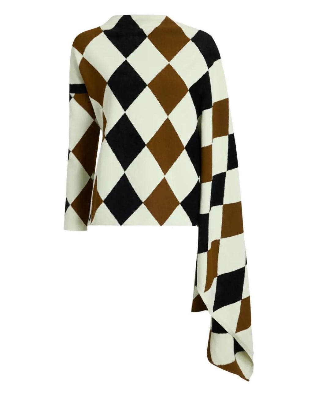 Proenza Schouler Black Vanne Argyle-Pattern Top