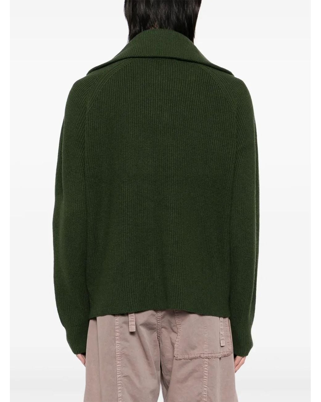 Maison Kitsuné Green Zip Collar Sweater for men