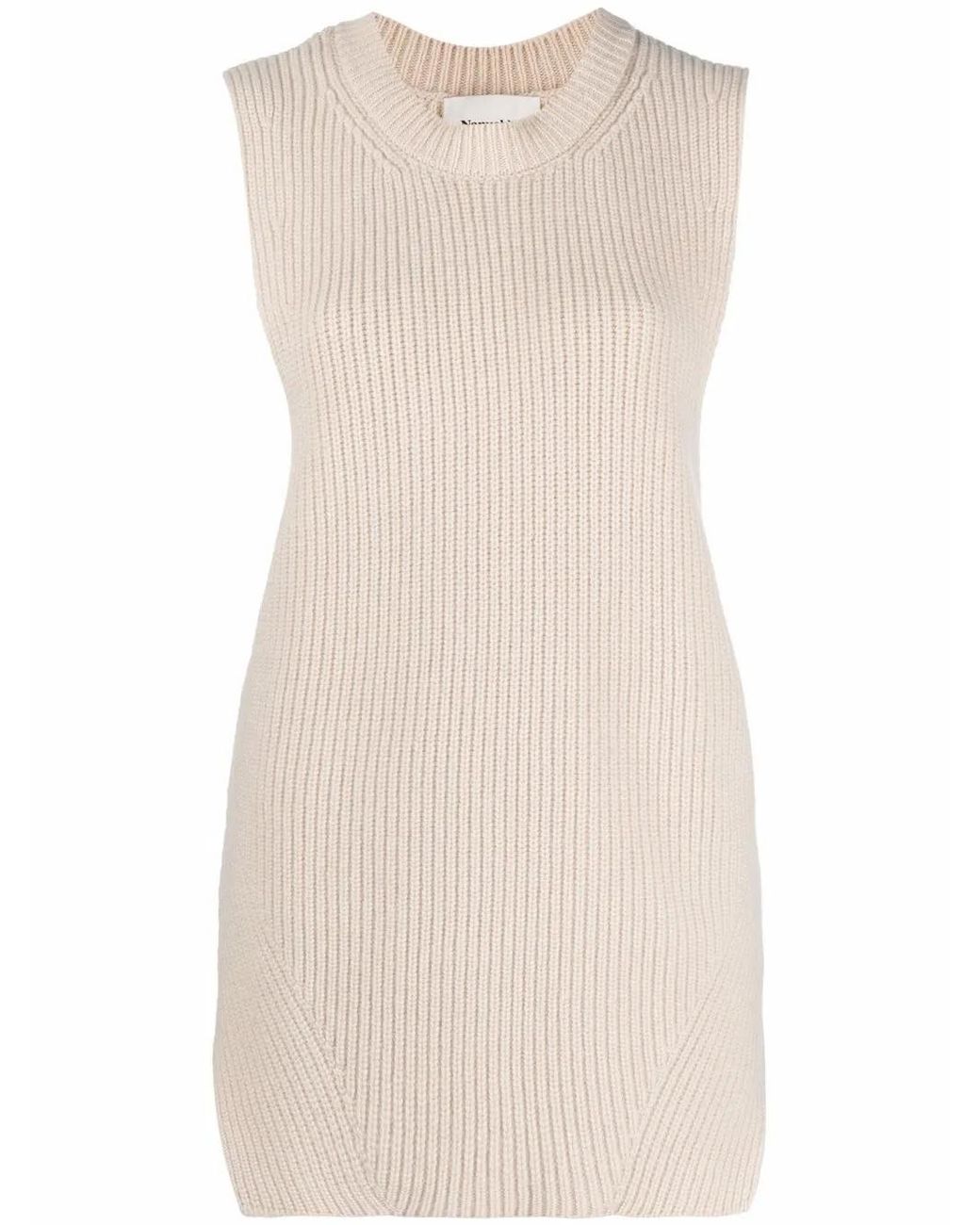 Nanushka Natural Sleeveless Knit Top
