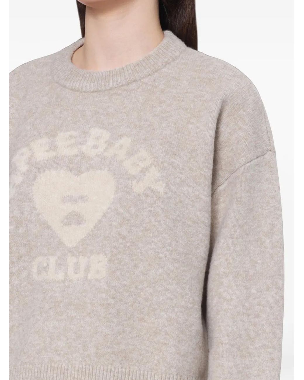 AAPE BY A BATHING AP White Logo-Intarsia Crew-Neck Sweater
