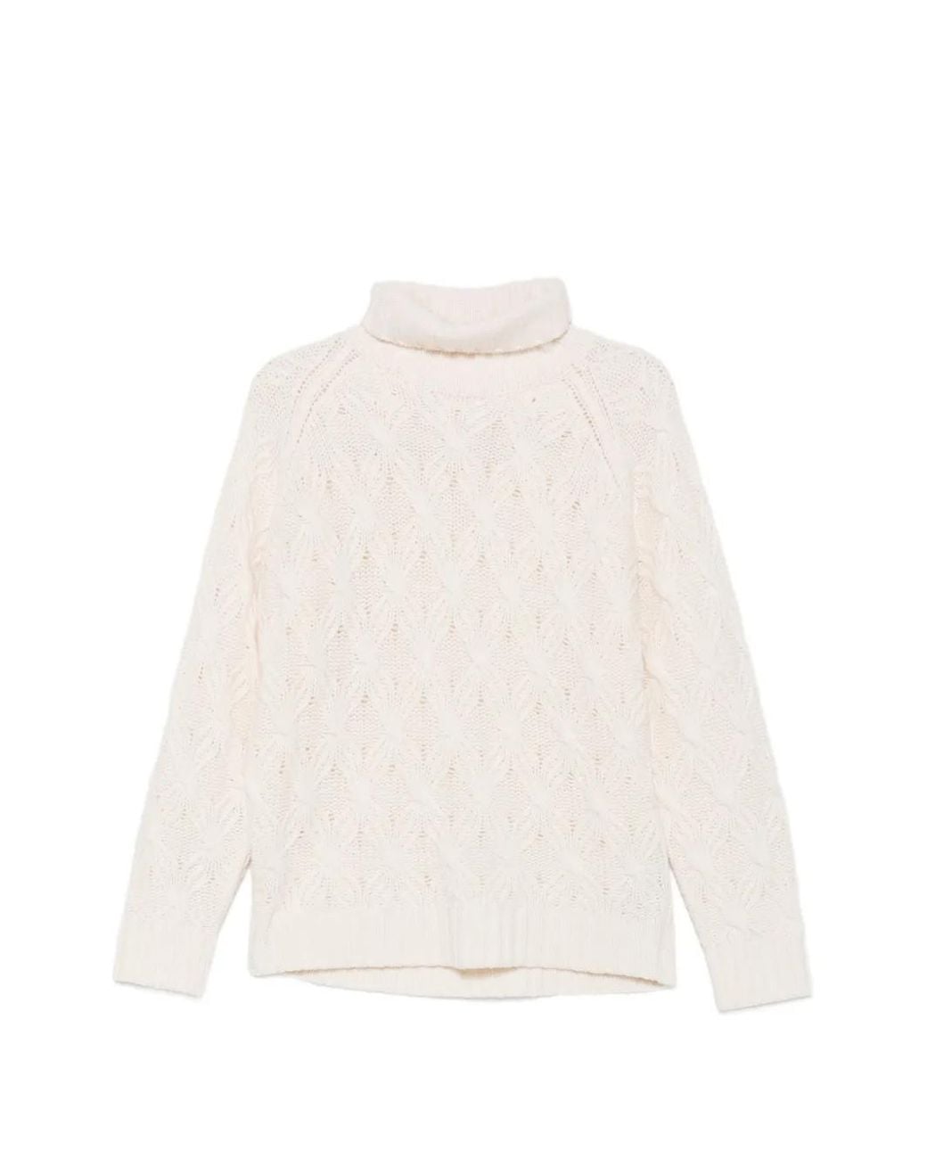 Eleventy White Cable-Knit Roll-Neck Sweater for men