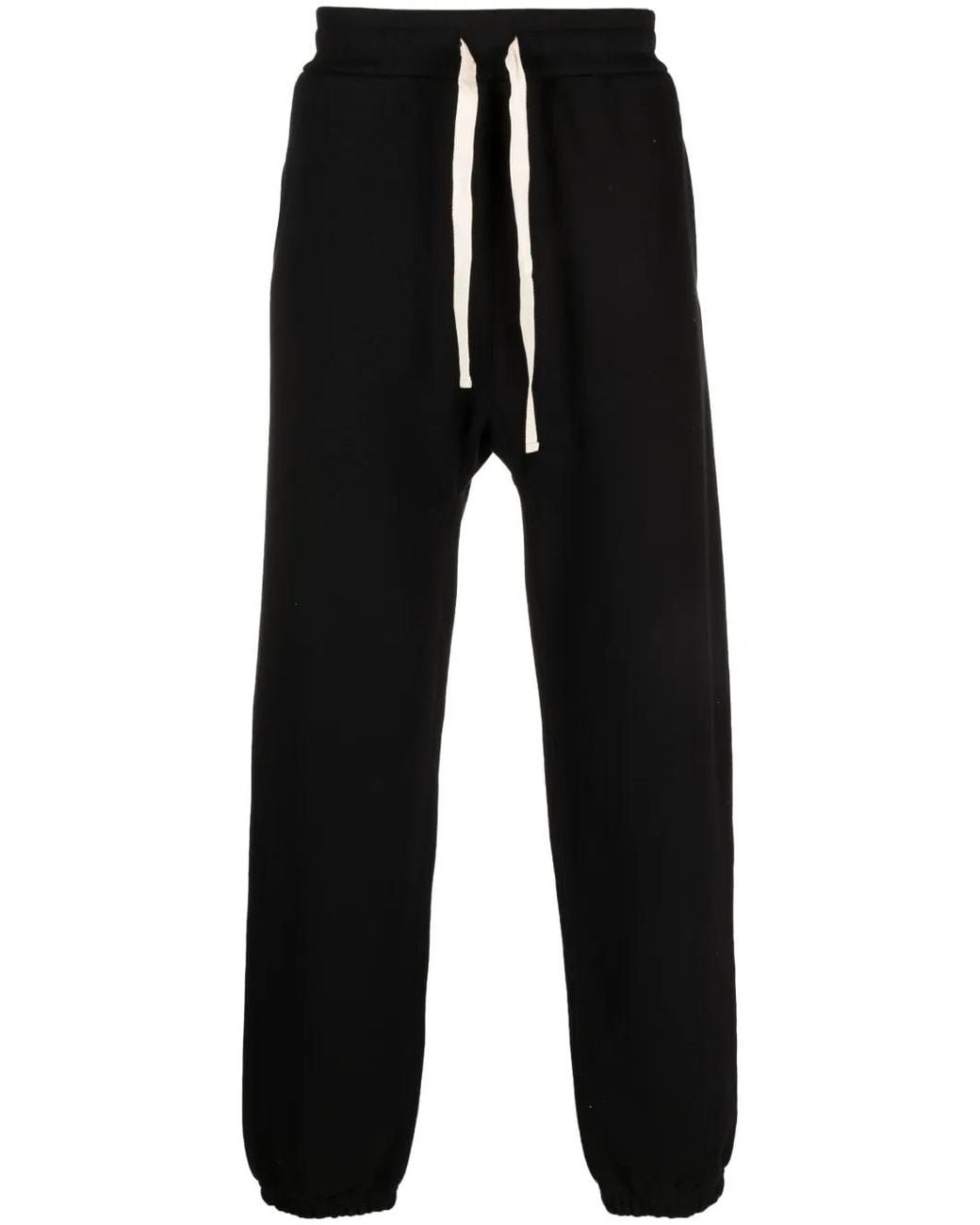 Jil Sander Black Compact Cotton Terry Sweatpants for men