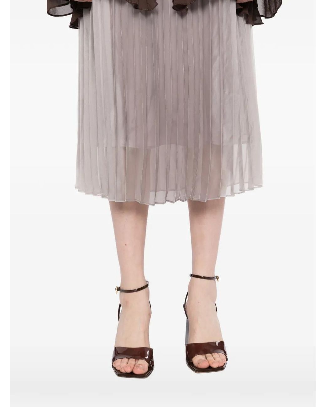 JNBY Gray Soft Rhythm Pleated Skirt