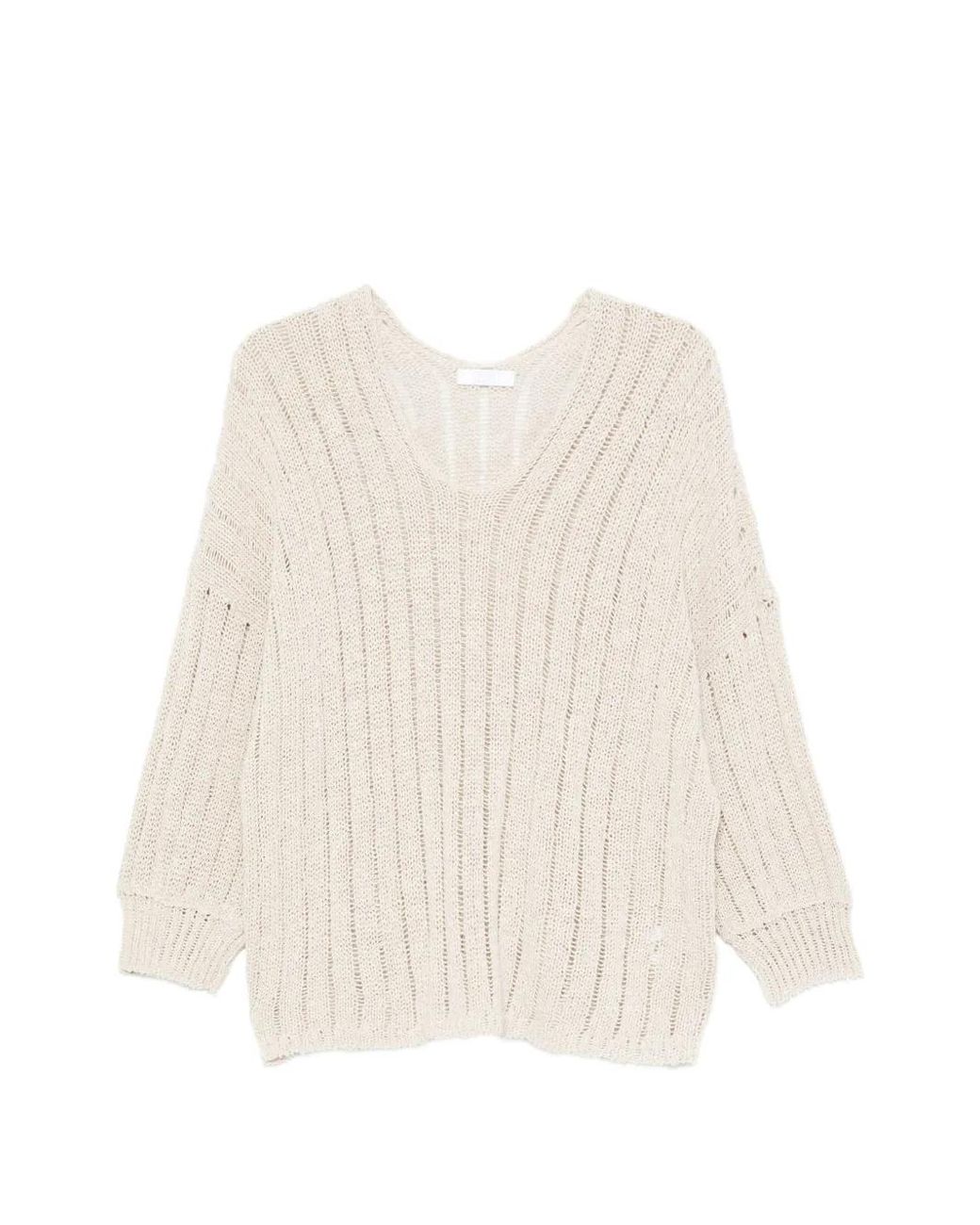 Fedeli White Open-Knit Sweater
