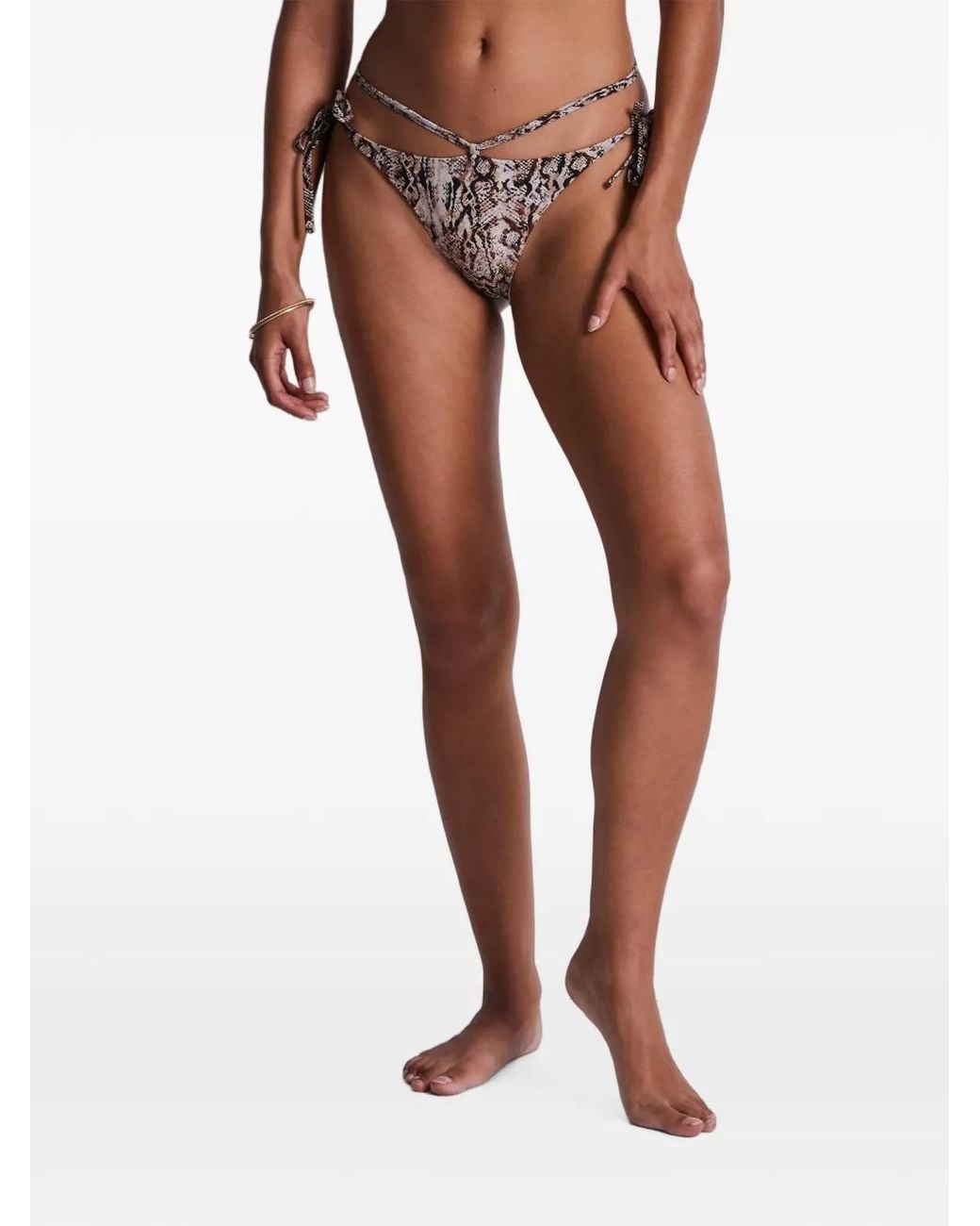 Aubade Natural Snake-Print Bikini Bottoms