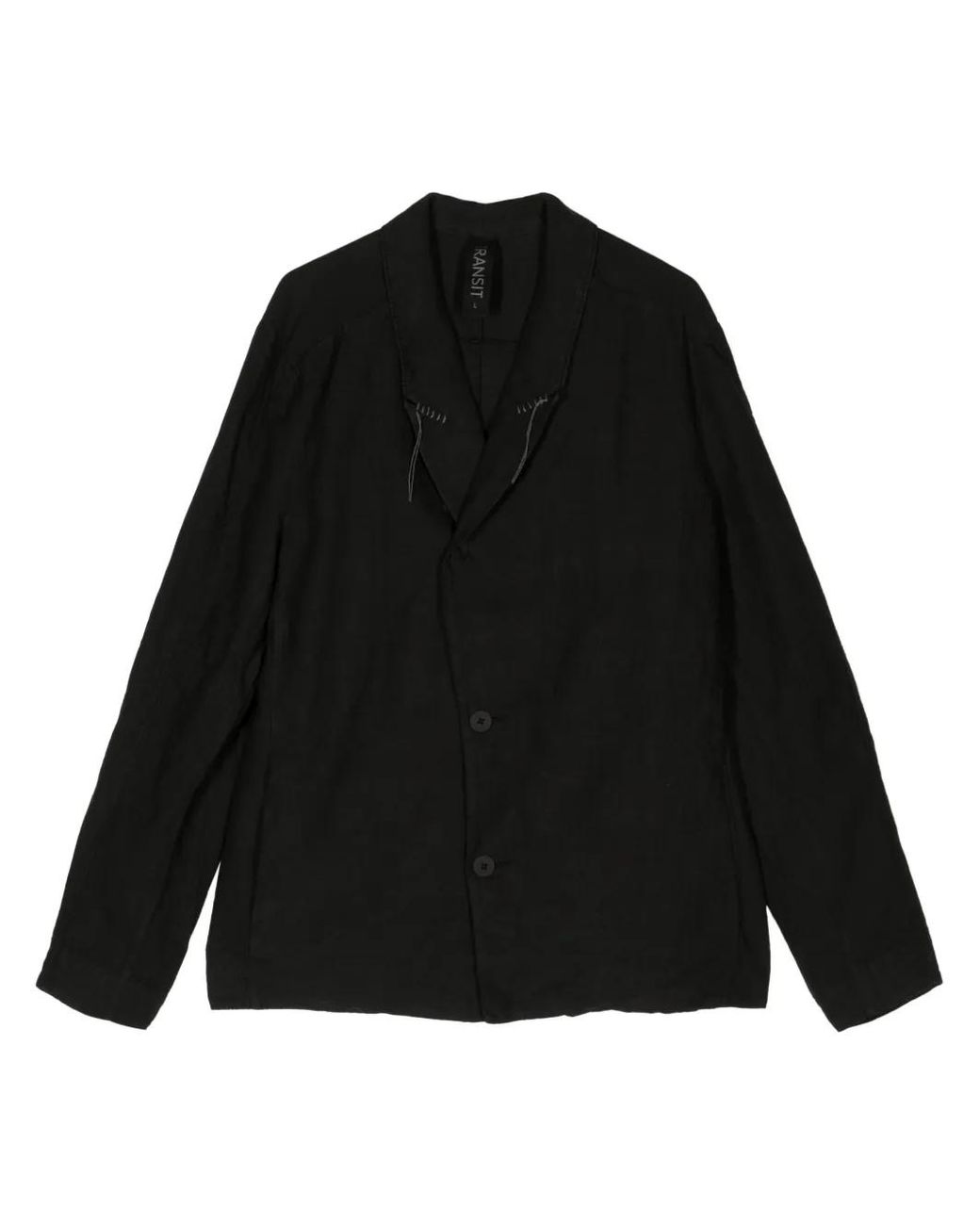 Transit Black Off-Centre Fastening Blazer for men