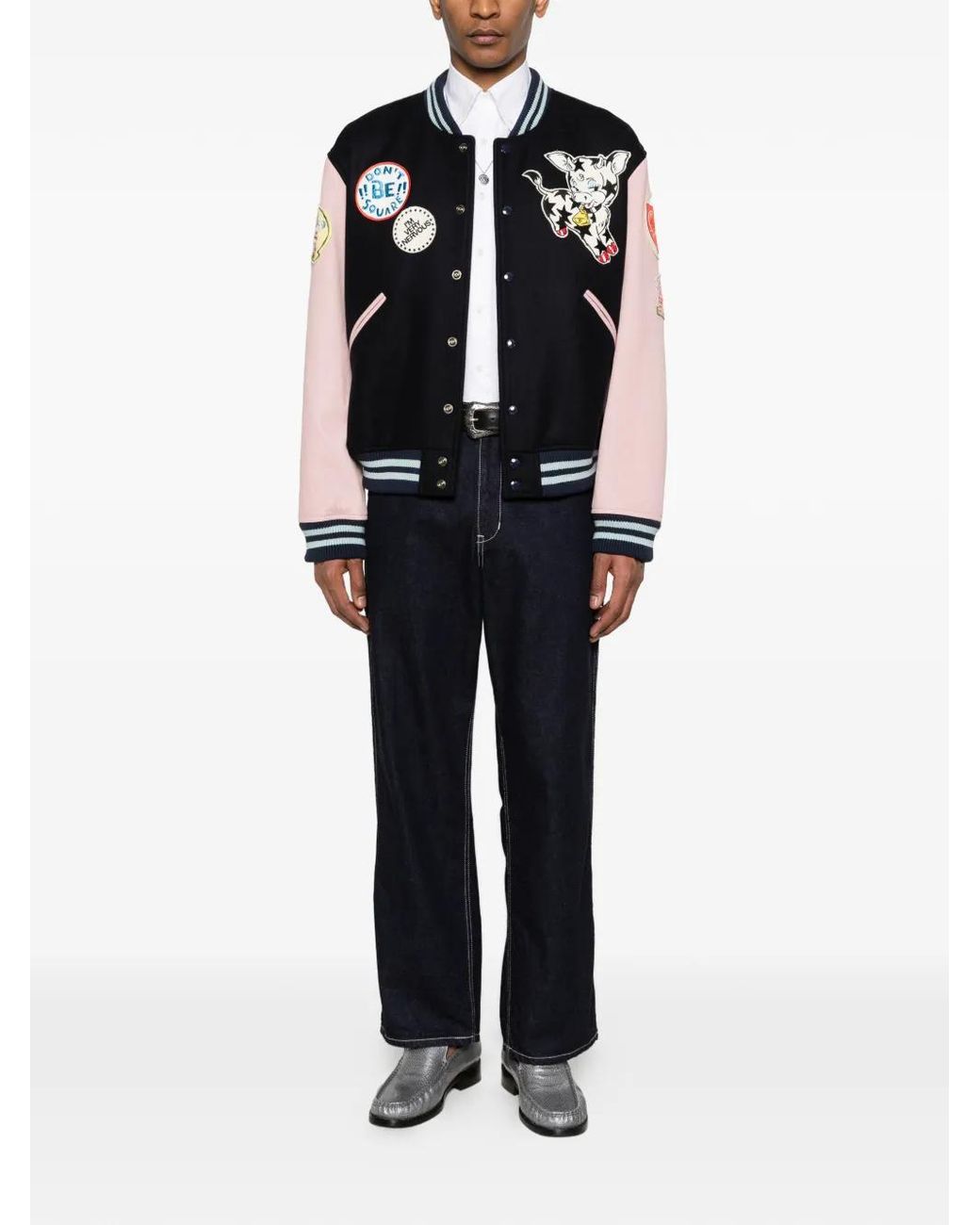 KENZO Black Badges-Embroidered Bomber Jacket for men