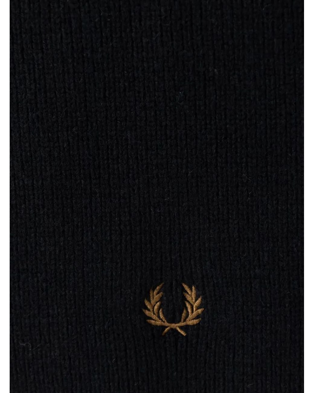 Fred Perry Black Wool Scarf
