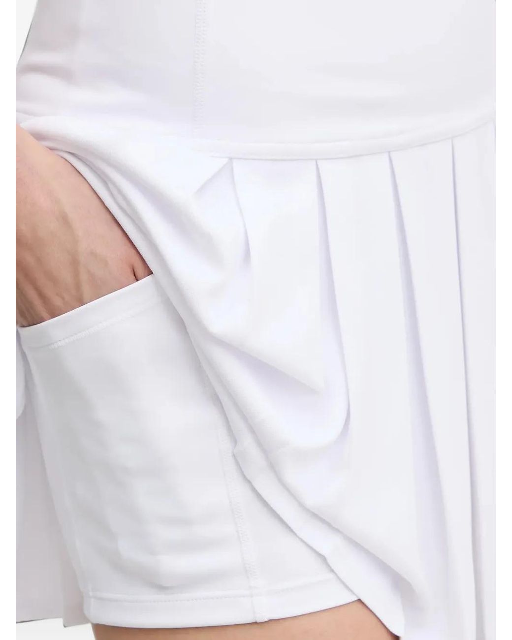 DKNY White Pleated Mini Skirt