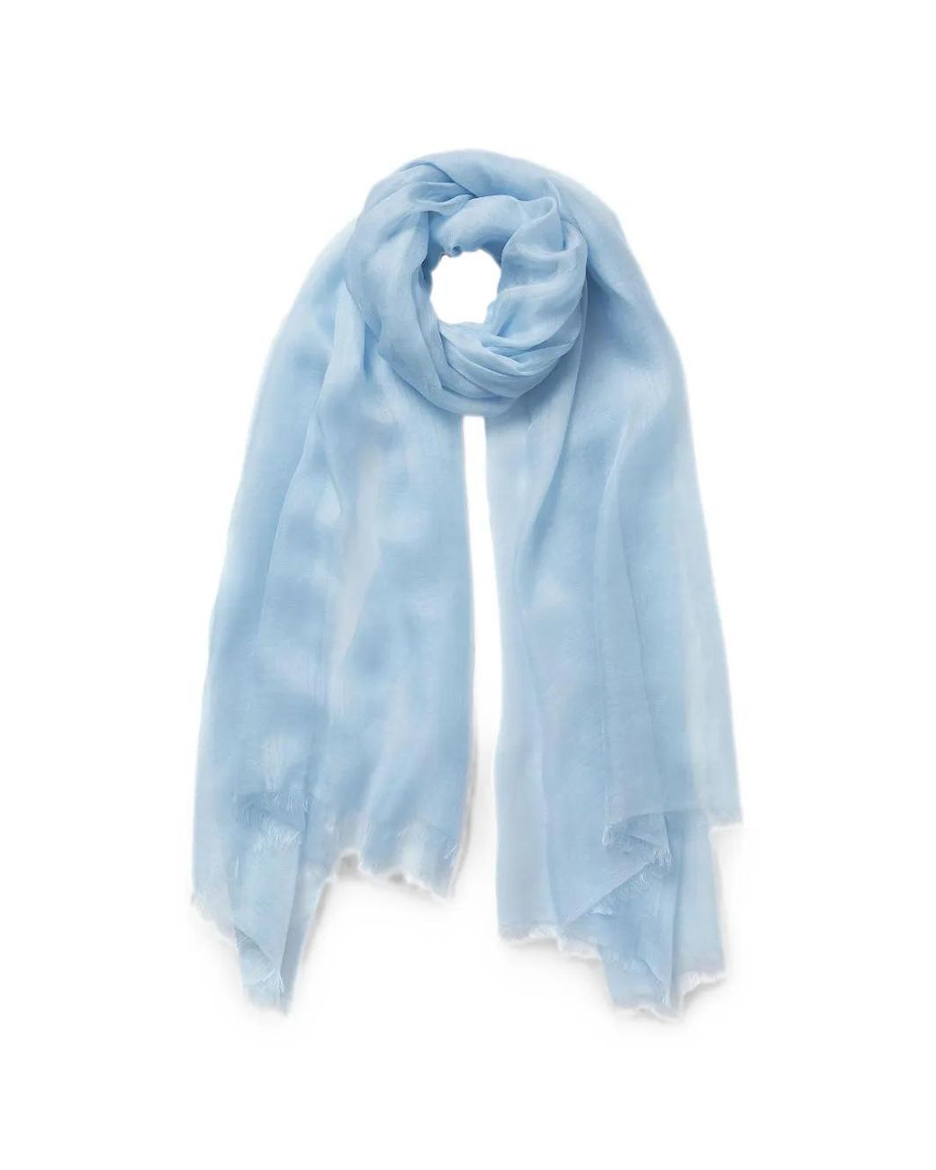 Jane Carr Blue Cloud Frayed-Edge Scarf