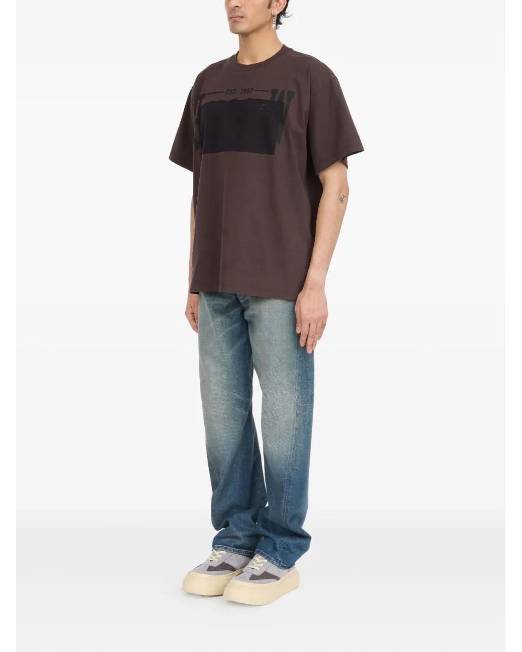 MM6 by Maison Margiela Brown Crew Neck T-Shirt for men