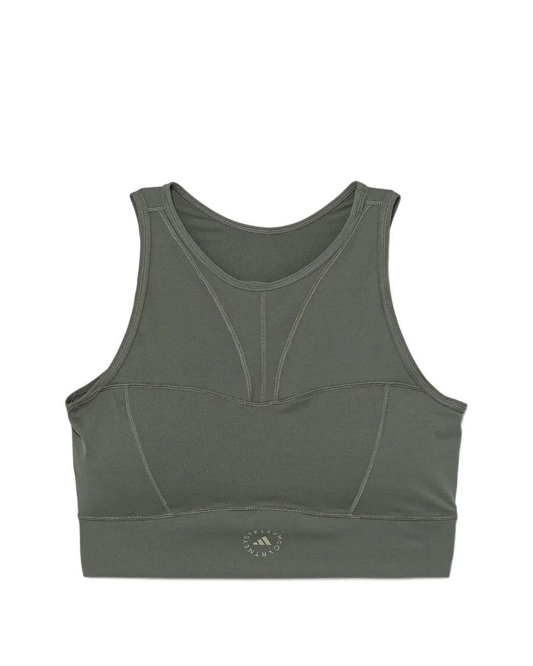 Adidas By Stella McCartney Green Logo-Print Tank Top