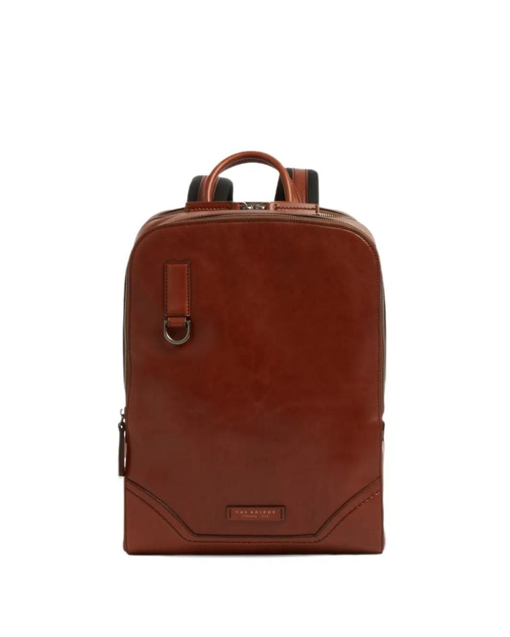 The Bridge Brown Matteo Leather Double-Zip Backpack for men