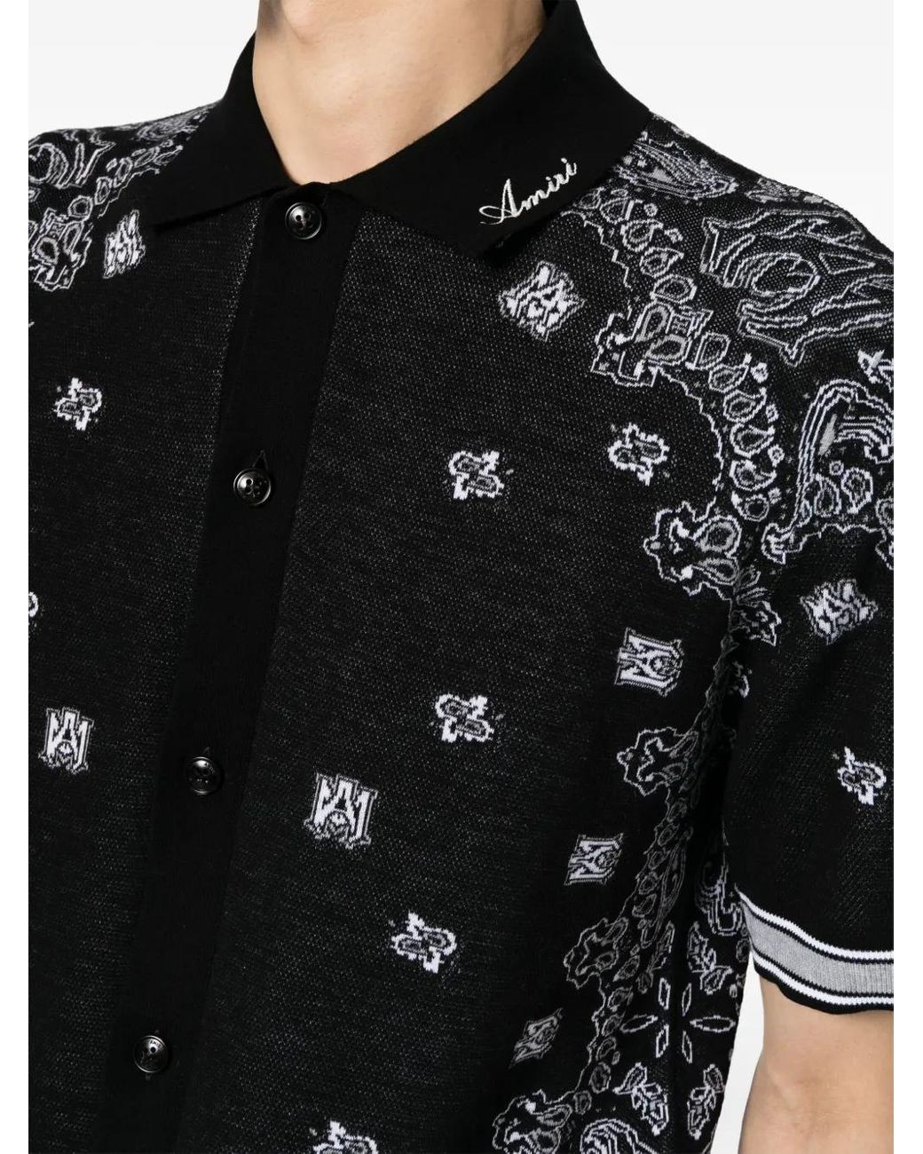 Amiri Black Bandana Polo for men