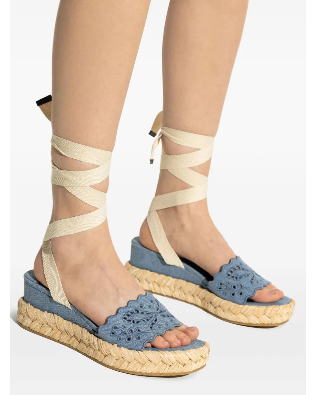 Jimmy Choo Blue Arlee Espadrilles