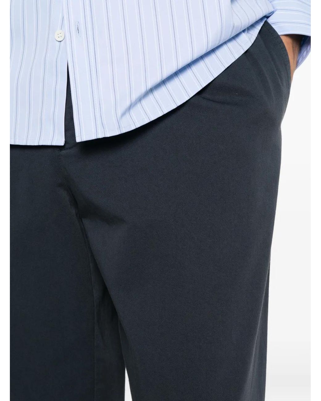 Prada Blue Pleated-Detail Trousers for men