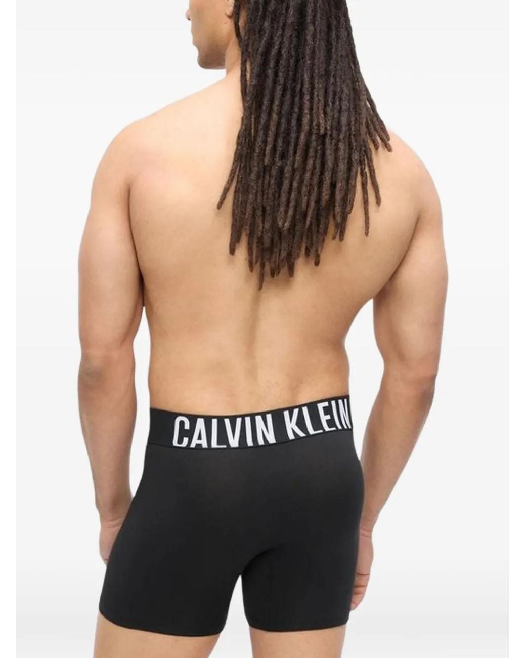 Calvin Klein Blue Logo-Waistband Cotton Boxer Briefs (Set Of Three) for men