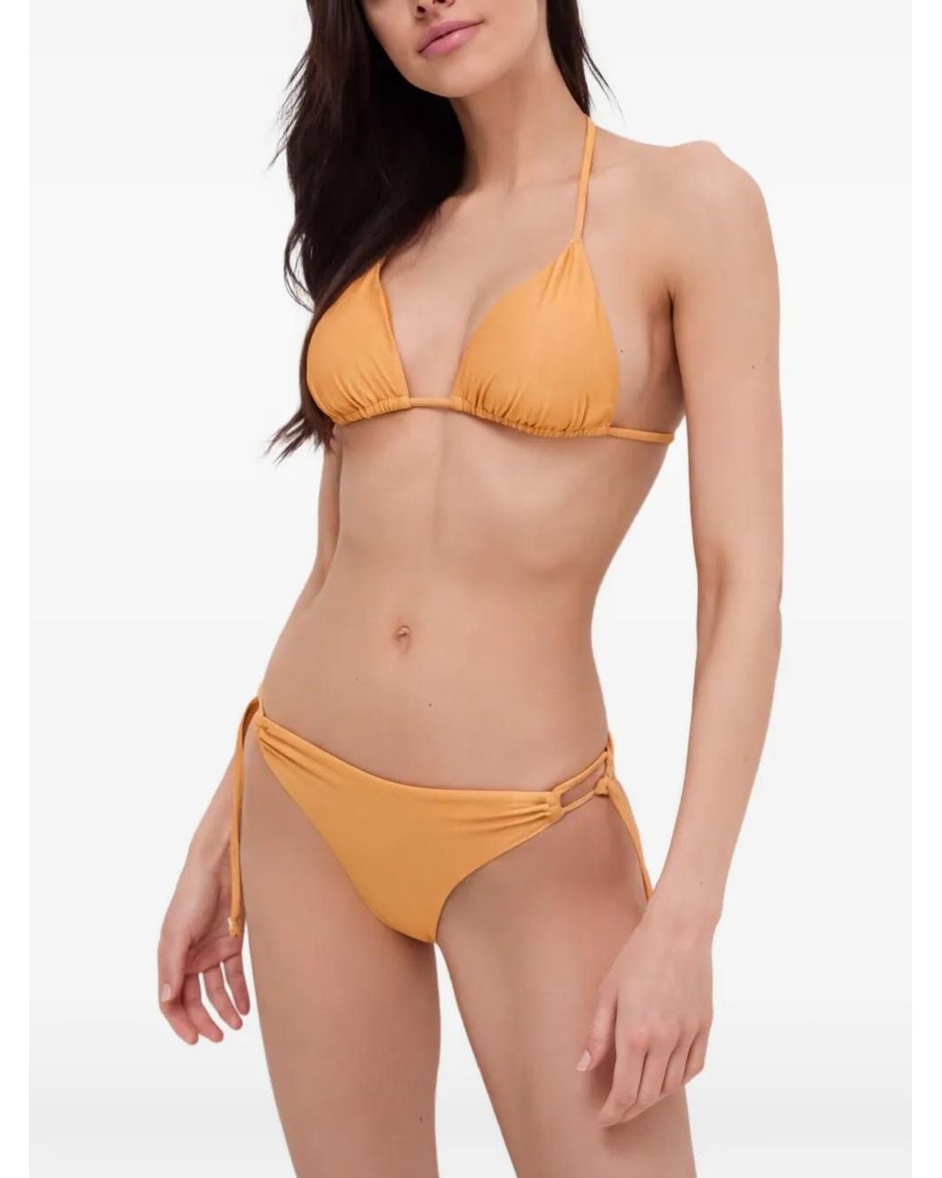 Guess White Glitter-Effect Triangle Bikini Top