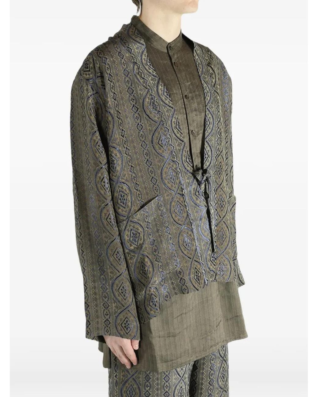 Uma Wang Brown Juno Patterned Jacket for men