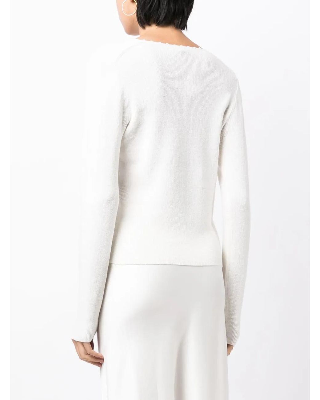 Vince White Crochet-Trim Linen-Blend Cardigan