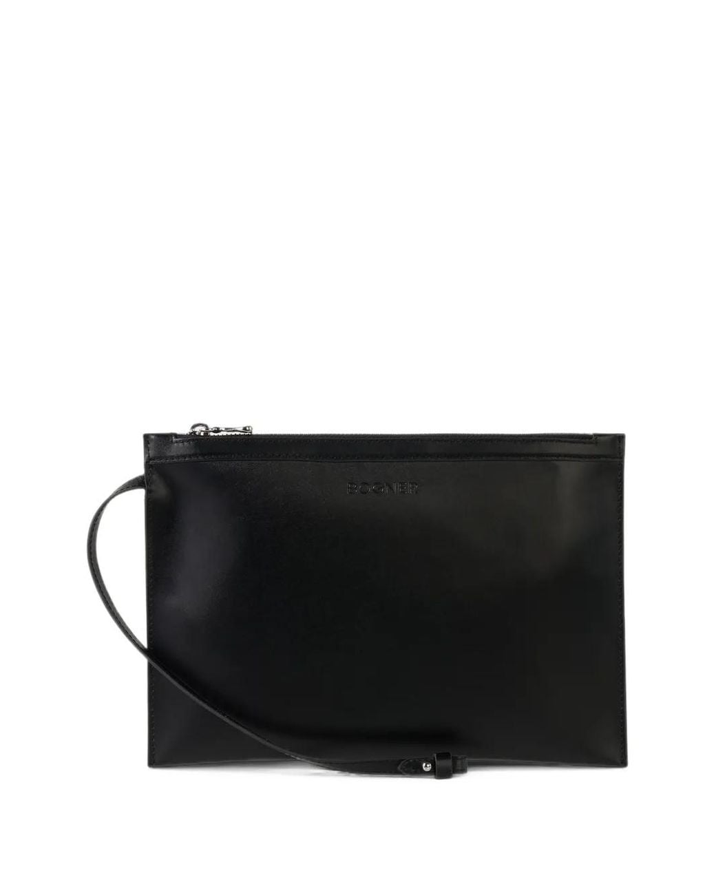 Bogner Black Agno Farrah Striped Straw Tote Bag
