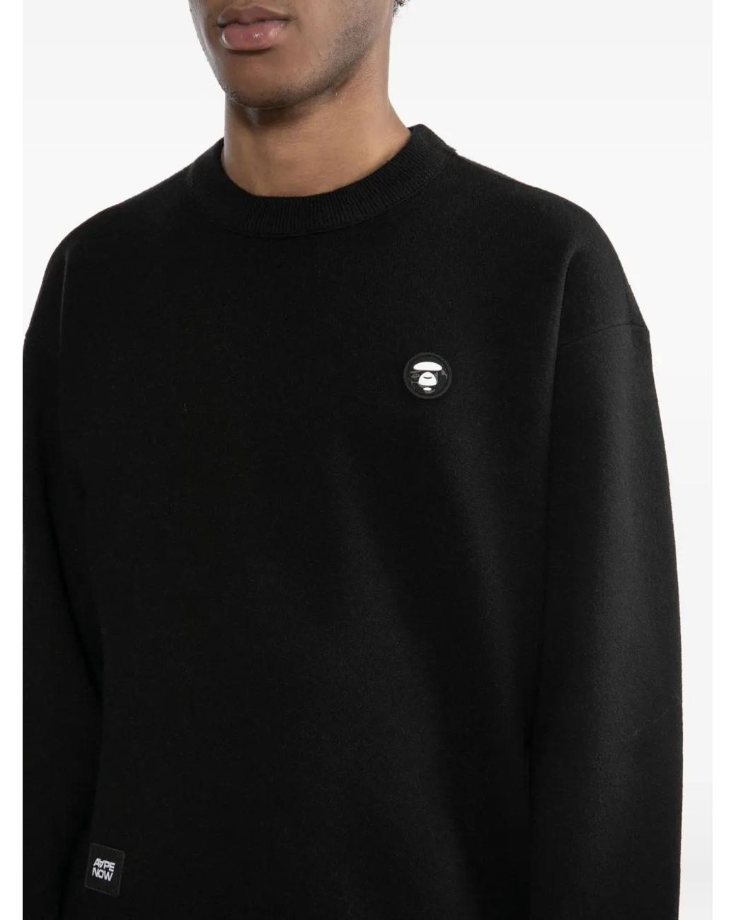 Aape By A Bathing Ape Black Logo-Patched Sweatshirt for men