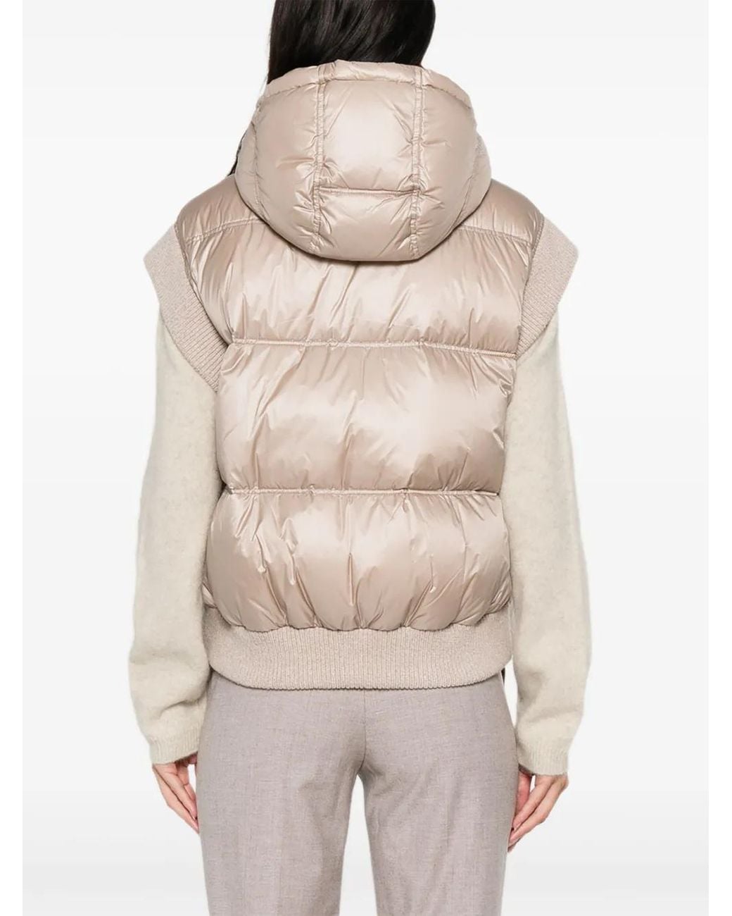 Peserico Natural Hooded Quilted Vest