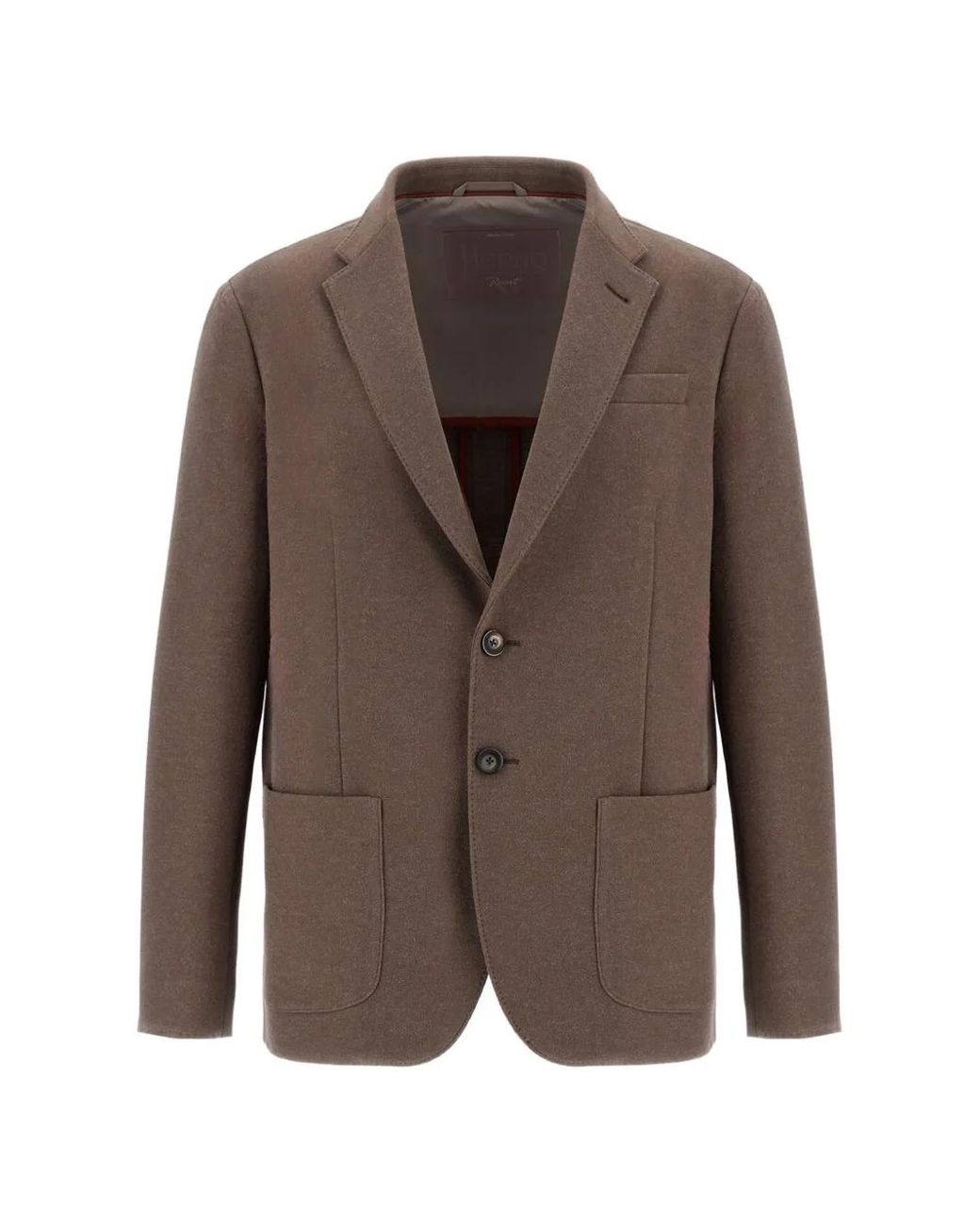 Herno Brown Single-Breasted Blazer for men