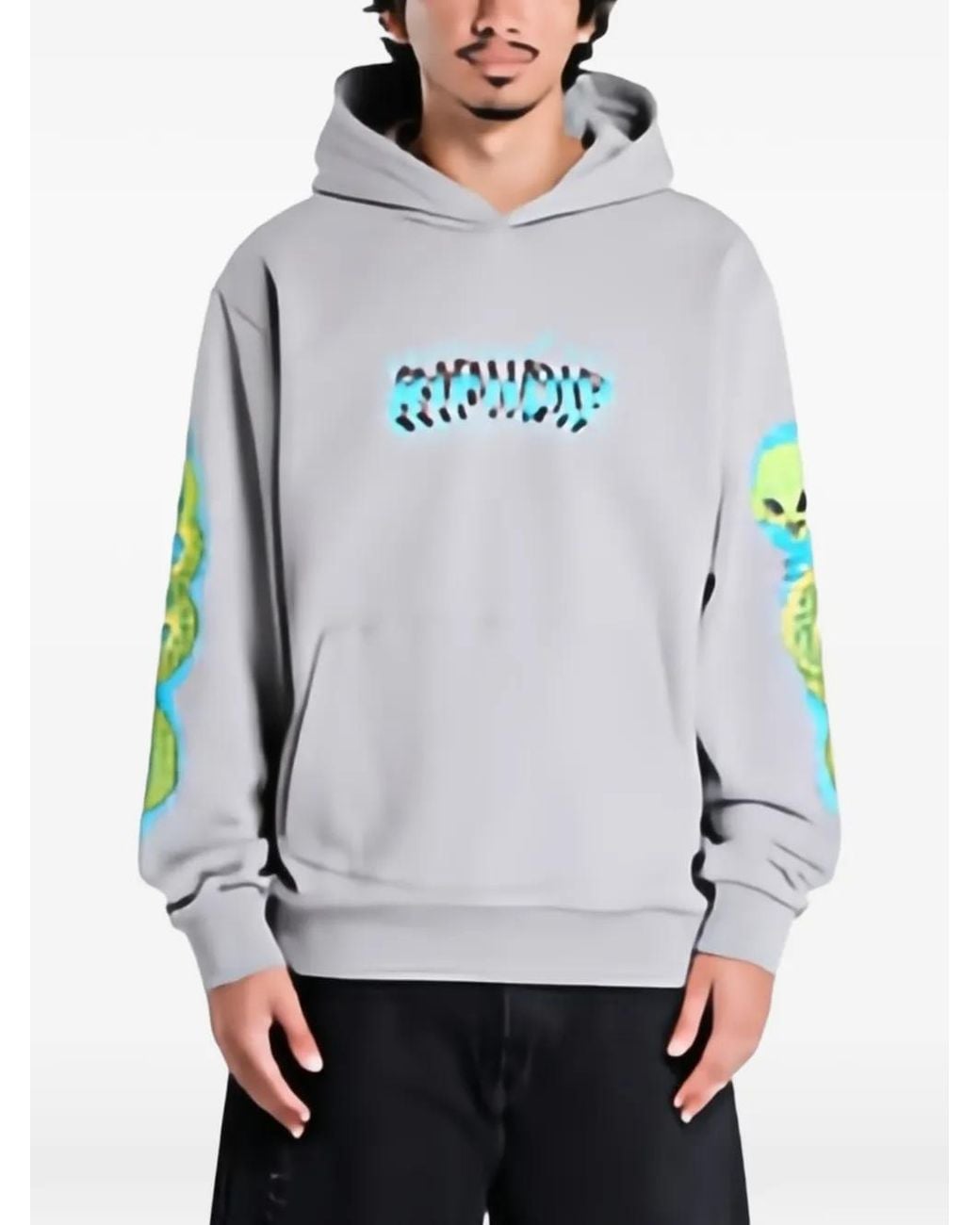 RIPNDIP Gray Skull And Bones Hoodie for men