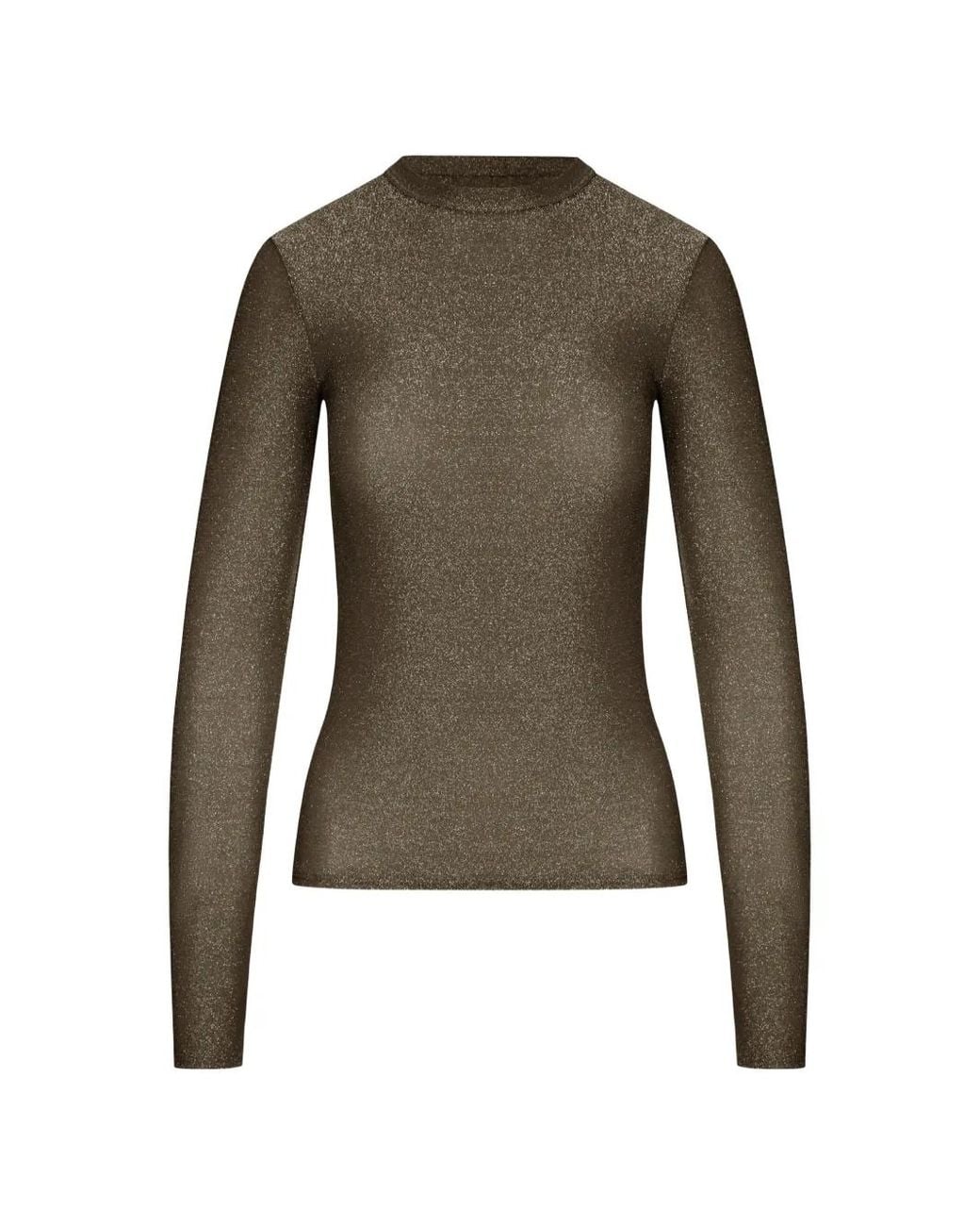 Forte_forte Green Glitter-Effect Long-Sleeve Top