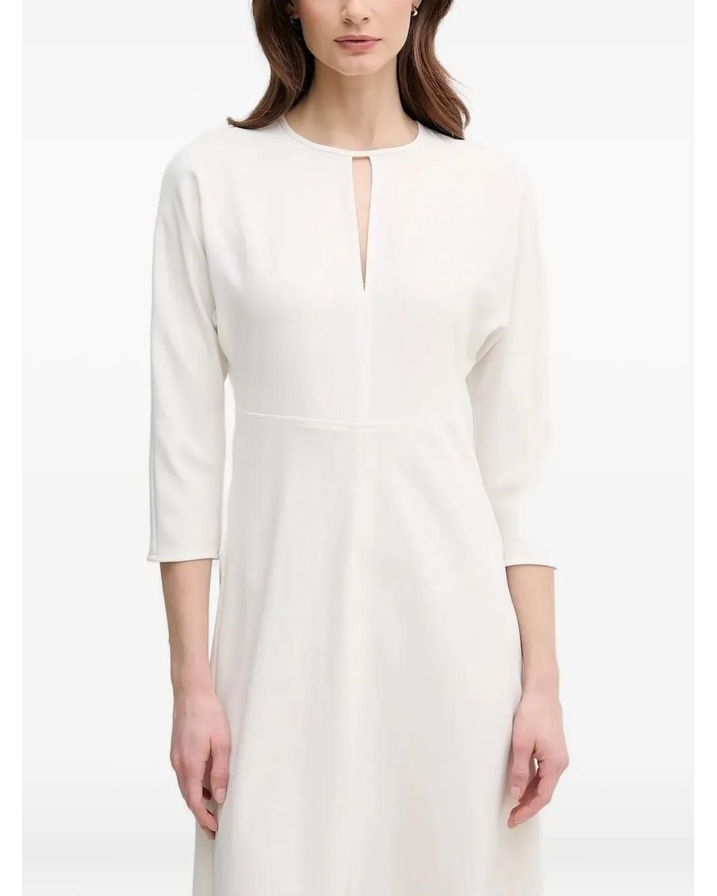 Joop! White Keyhole Neckline A-Line Dress