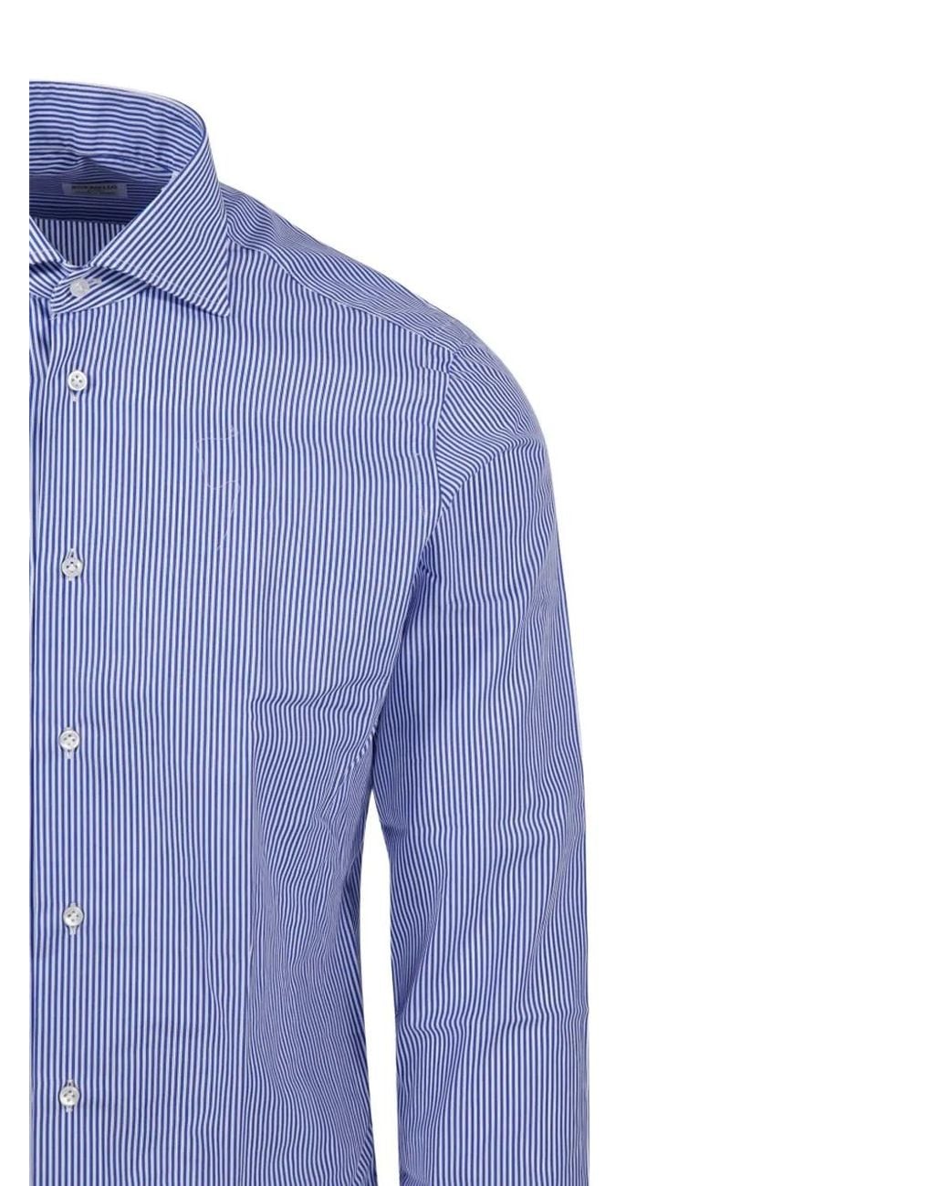 Borriello Blue Vertical-Stripe Shirt for men