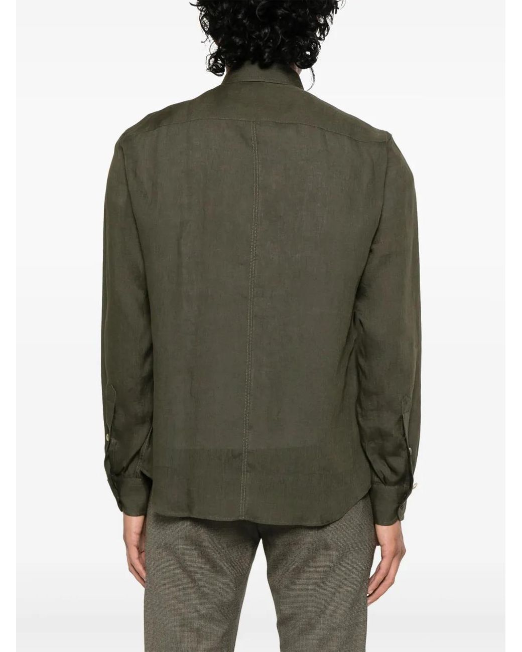 Jacob Cohen Green Linen Shirt for men