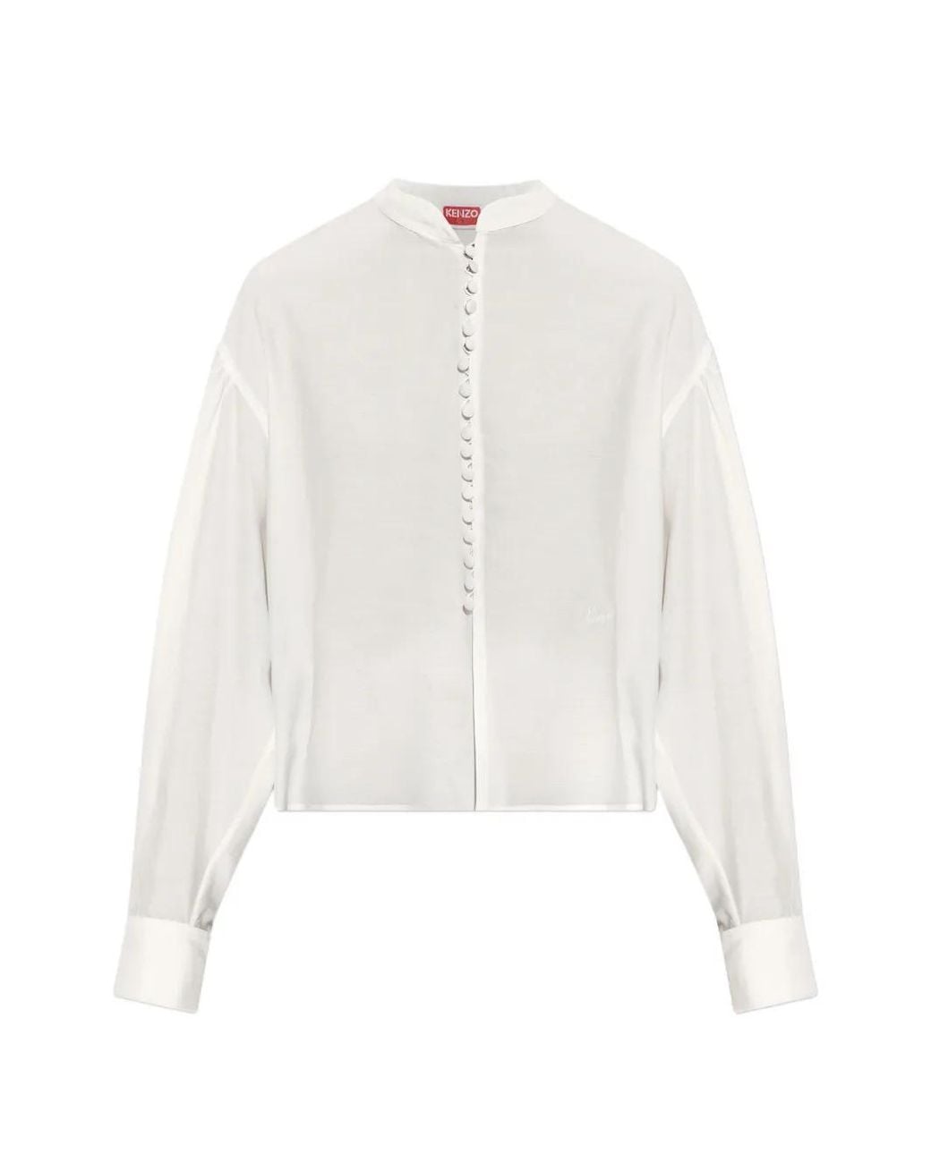KENZO White Shirt With A Stand-Up Collar