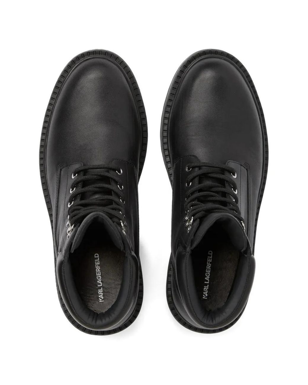 Karl Lagerfeld Black Miles Work Boots for men