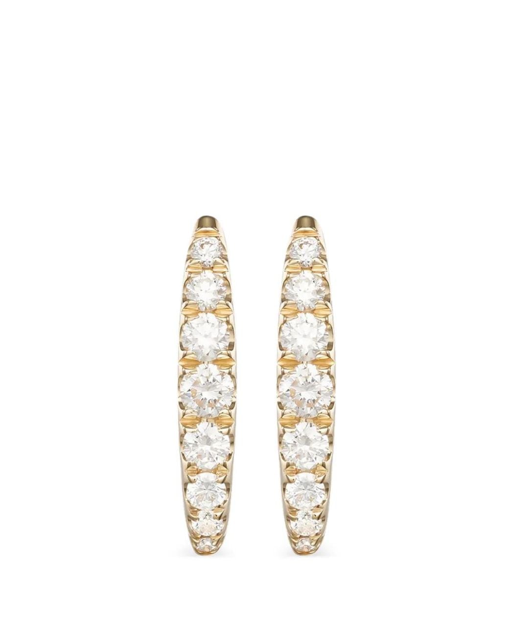 Melissa Kaye Metallic Diamond Hoop Earrings