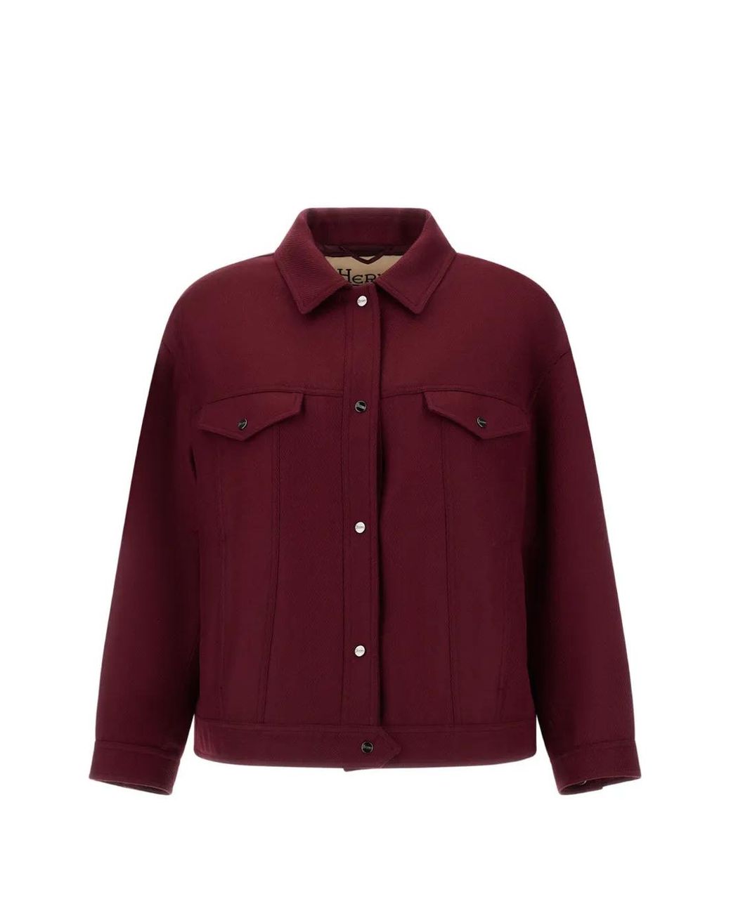 Herno Red Cavalry-Twill Shirt Jacket
