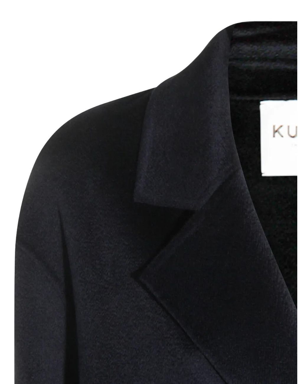 Kujten Black Double-Breasted Wool Coat
