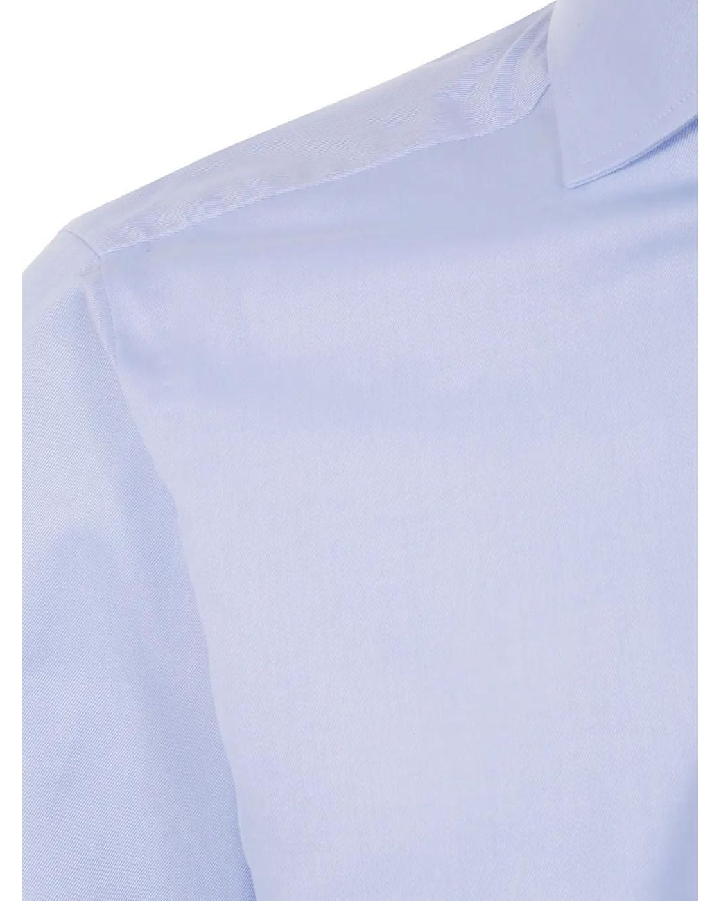 Barba Napoli Blue Button-Down Cotton Shirt for men