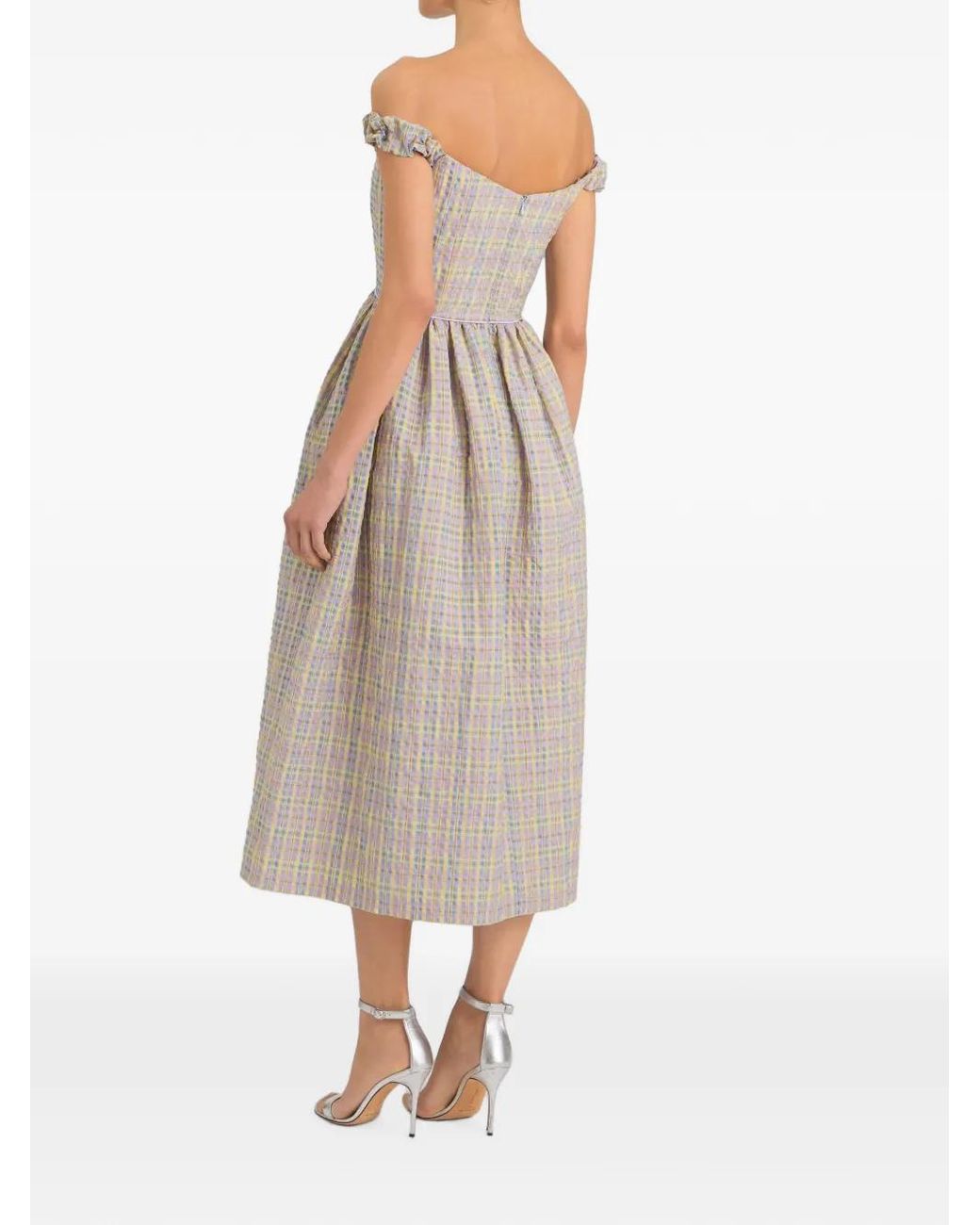 Markarian Gray Ginger Plaid Seersucker Dress
