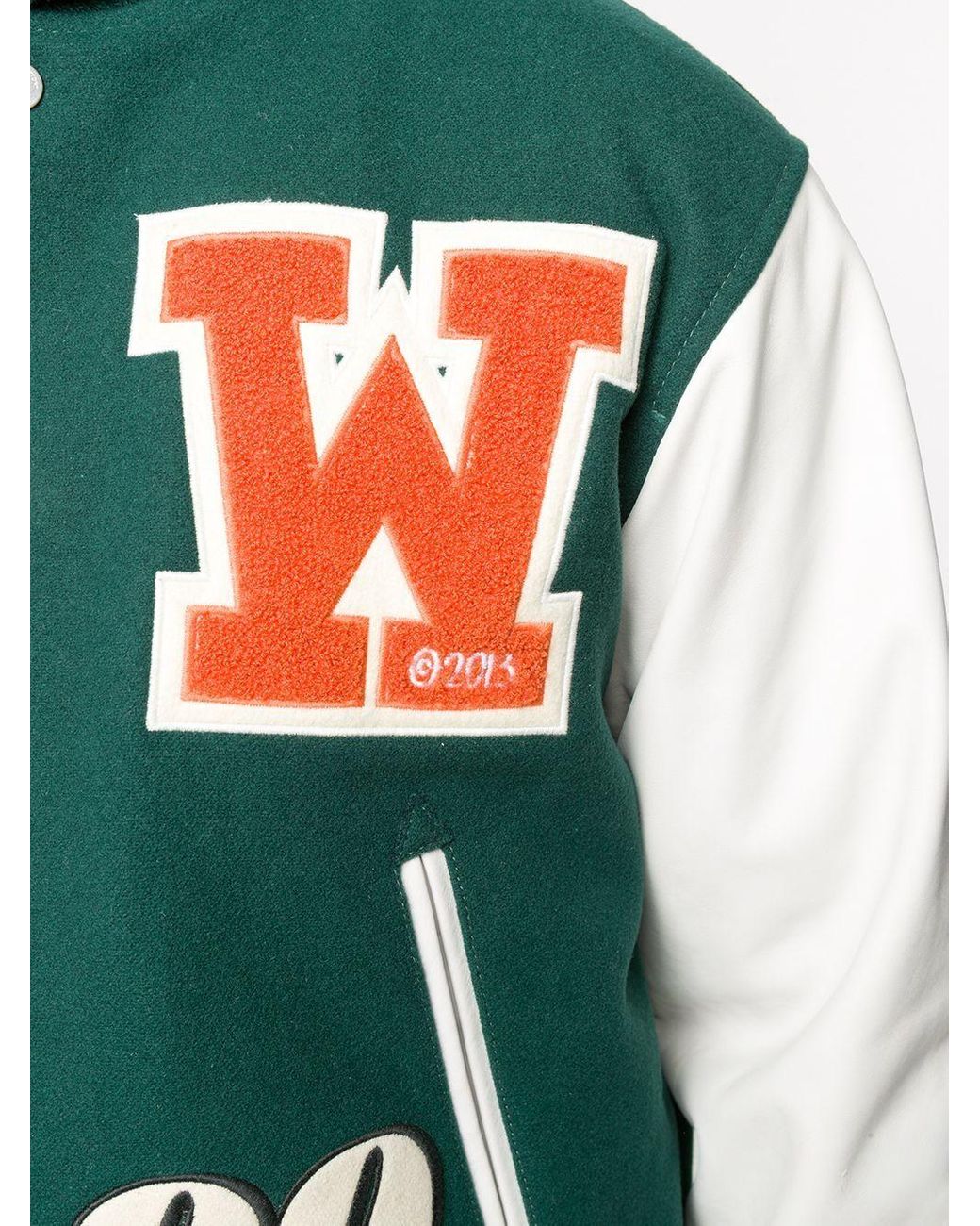 Off-White Virgil Abloh 2015 Letterman Jacket with Patches