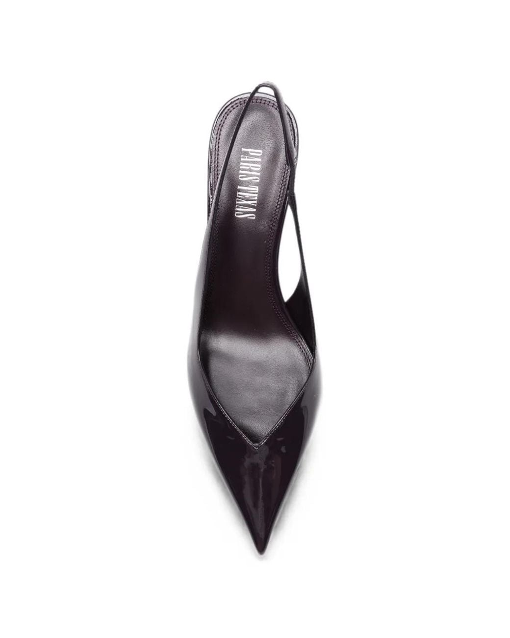 Paris Texas White Lidia Patent-Finish Slingback Pumps