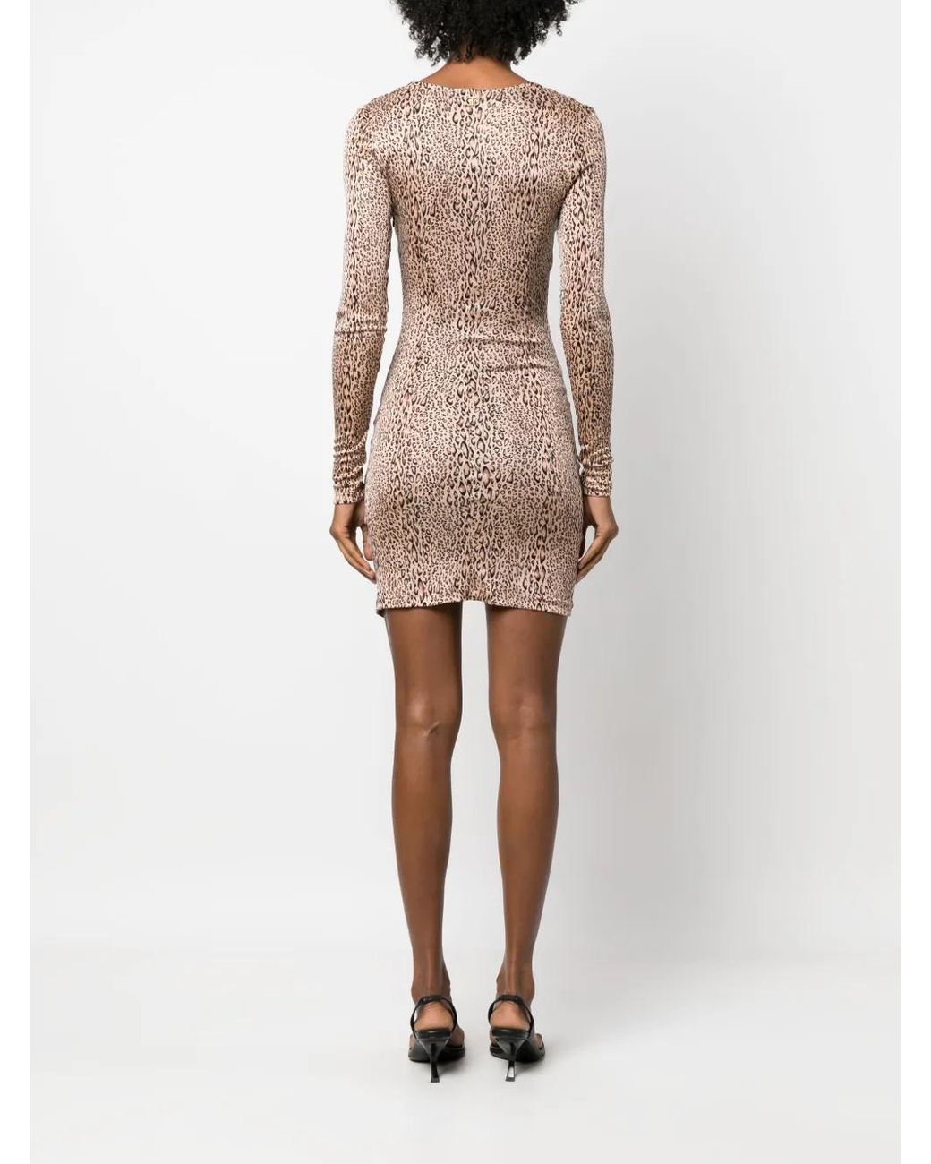 Twinset Natural Leopard-Print Ruched Minidress